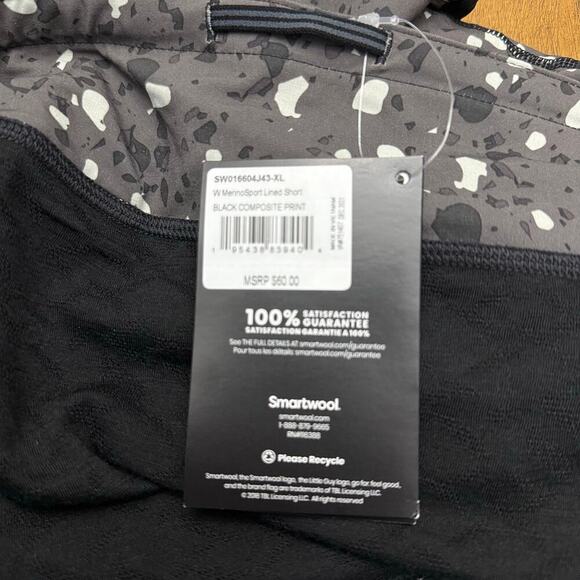 SmartWool Womens XL Merino Sport Lined Running Shorts Black - Picture 4 of 10